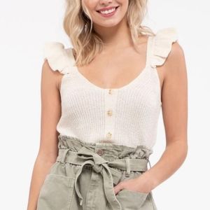 Ivory ruffle sleeve top